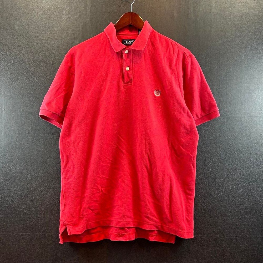 Chaps Men's Red and Pink Polo-shirts